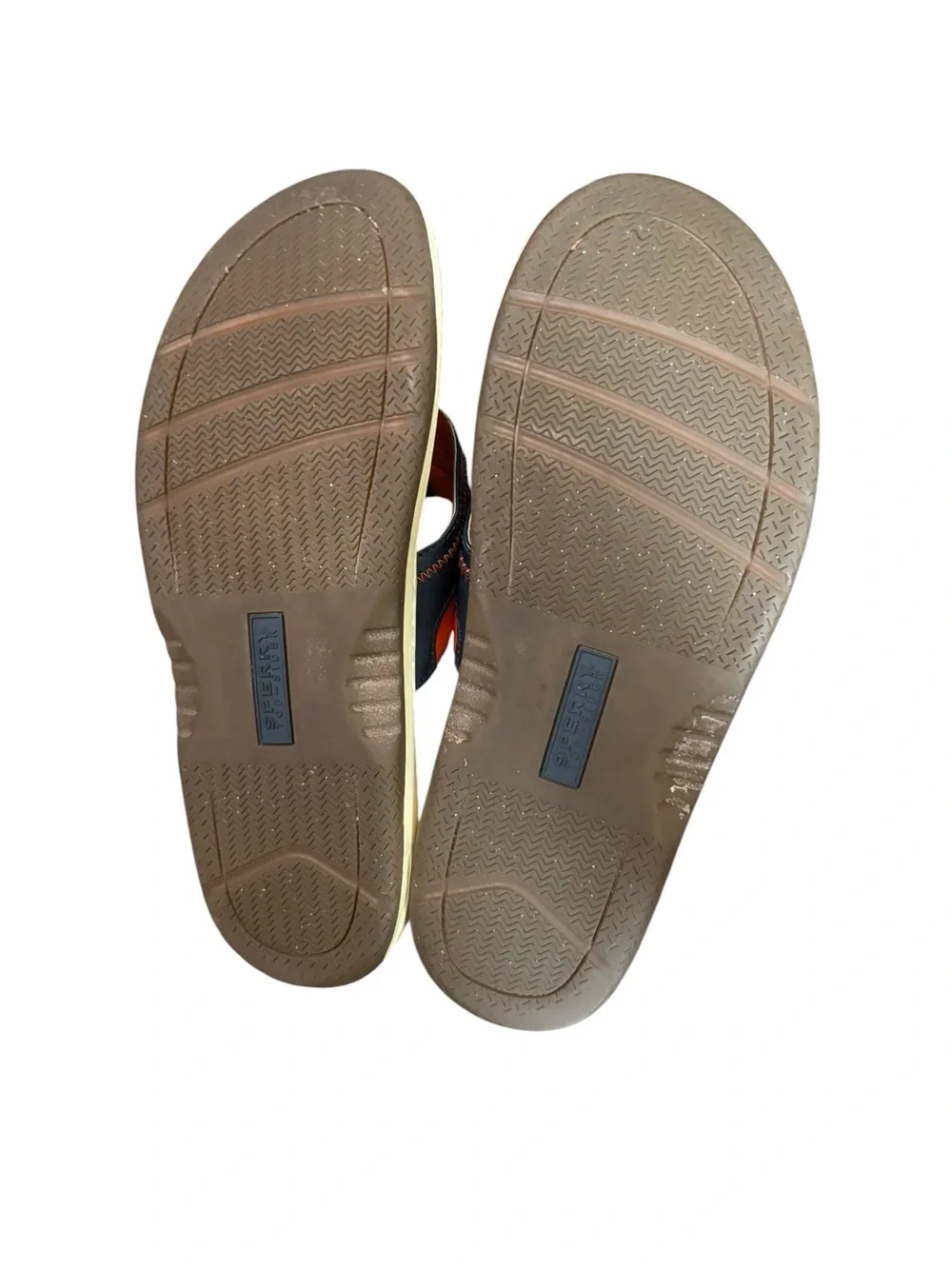 Sperry Men's Havasu Sport Sandal Navy & Orange Leather Upper size 12